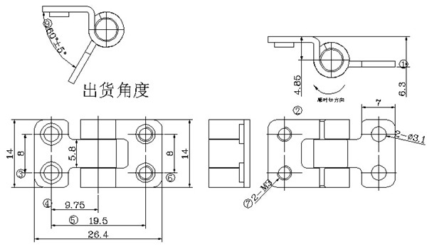 自锁中空转轴规格图